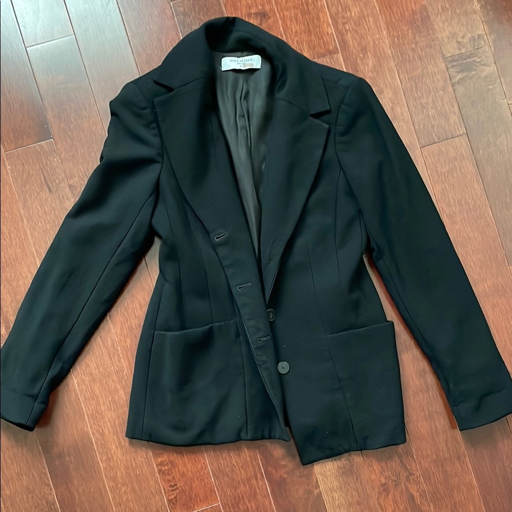 MM Lafleur Black Blazer with Notched Lapel and Tailored Fit